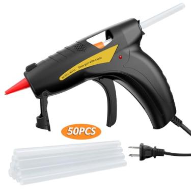 Imagem de Conjunto de Cola Quente Elétrica com 50 Palitos 30W Saída Alta Nível Profissional para Carpintaria Reparos Domésticos e Projetos DIY Gatilho Ergonômico Grip Confortável Base Auto-Sustentável Aquecimen