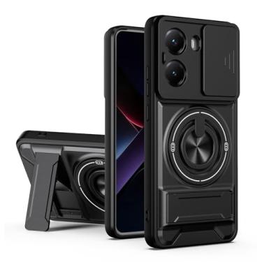 Imagem de SORAKA Capa para Xiaomi Poco X7 Pro com suporte,proteção de lente com janela e capa dupla de PC e TPU compatível com suporte magnético para carro