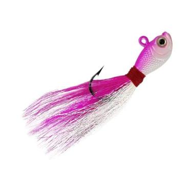 Imagem de Cabeça De Isca Bucktail Que Brilha No Escuro UV Para Pesca De Bass Em 
