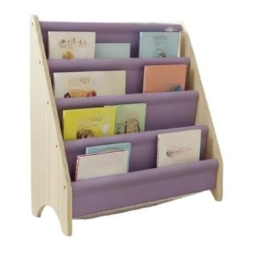 Imagem de Estante Livreiro 4 Prateleiras,Segura, Fácil Acesso(Simples Tecido Lilás)