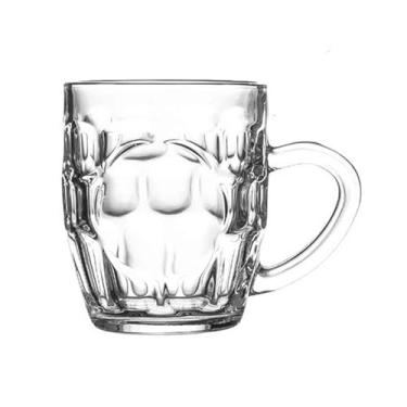 Imagem de x3anggyt5 Copos sem chumbo com alça, canecas de vidro transparente de 400 ml para água, chá, leite, café, cerveja, lavável na lava-louças