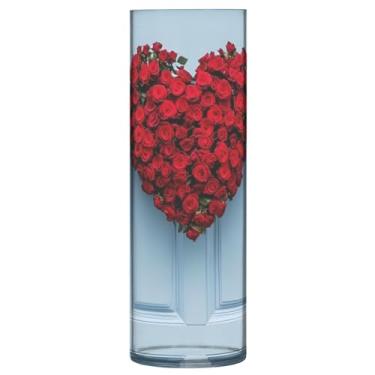 Imagem de Qilmy Vaso rosa coração vermelho dia dos namorados para flores, vaso de belas artes, decoração de casa para escritório, sala de jantar, sala de estar, casamento176