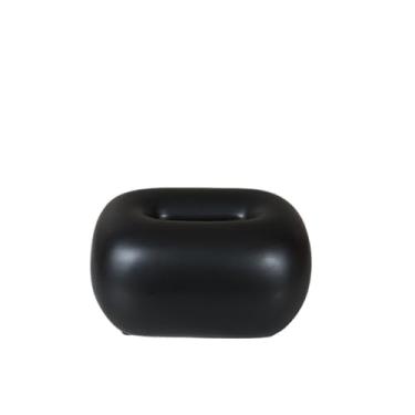 Imagem de Caixa de lenços de cerâmica criativa prática para casa, sala de estar, quarto, mesa, guardanapo, dispensador facial, organizador de decoração (preto)