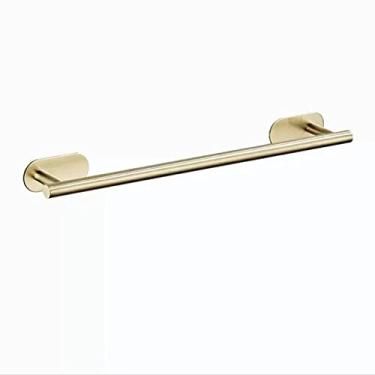 Imagem de Conjuntos de acessórios de banheiro pretos sem perfuração, suporte de papel para rolo de papel higiênico, toalheiro, anel de trilho, roupão de roupas, gancho, barra de toalha dourada, 1