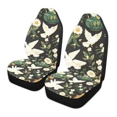 Imagem de xigua White Doves Capas de assento de carro dianteiras universais, pacote com 2, capas protetoras de assento de carro respiráveis para decoração de interiores automotivos, SUV, carros e caminhões
