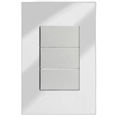 Imagem de Cj Int. Triplo 4X2 - Recta Espelhada Prata Gloss