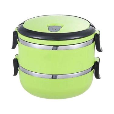 Imagem de Garrafa térmica de aço inoxidável para comida quente, lancheira térmic