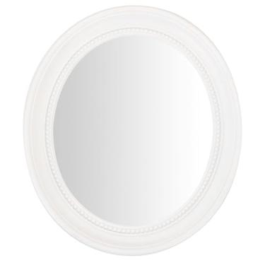 Imagem de Funerom Espelho oval para banheiro espelho de quarto espelho de parede (branco, 40 x 30 cm)