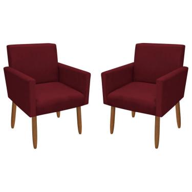 Imagem de Kit 2 Poltronas Decorativa Nina Veludo Vermelho