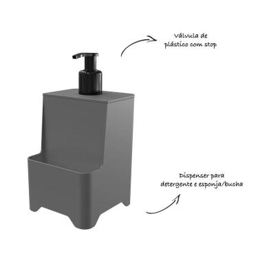Imagem de Dispenser De Pia Para Detergente E Esponja - Stolf Cinza