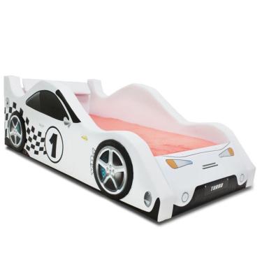 Imagem de Cama Carro Solteiro Xr4 Estofada Com Aerofólio Traseiro - Branca