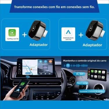 Imagem de Adaptador Wireless Carplay 2 Em 1 Plug And Play Para iPhone: Converte 