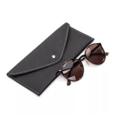 Imagem de Estojo De Óculos Luxo Em Couro Premium Bertoni Fly Preto