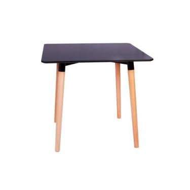 Imagem de Mesa Jantar Eiffel 80x80 Base Madeira - Preta - Magazine Decor
