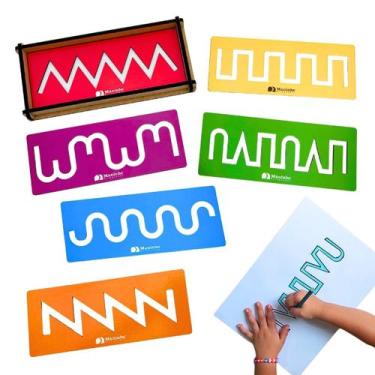 Imagem de Linhas Vazadas Brinquedos Educativos Escolar Escrita Coordenação Motor