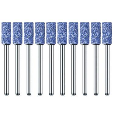 Imagem de Kit 10 Ponta Montada 5Mm Azul Haste 3Mm Para Micro Retífica