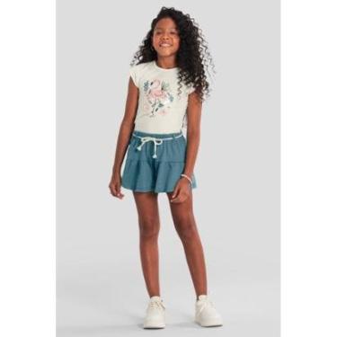 Imagem de Conjunto infantil menina metalizado flamingo Brandili-Feminino