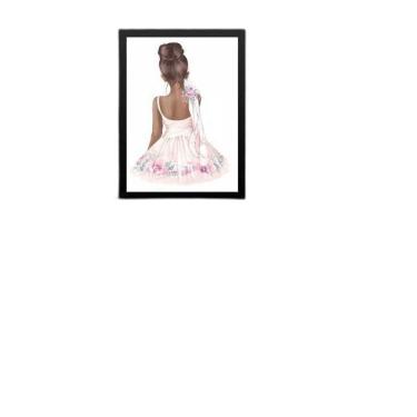 Imagem de Quadro Infantil Menina Bailarina Morena 24X18Cm