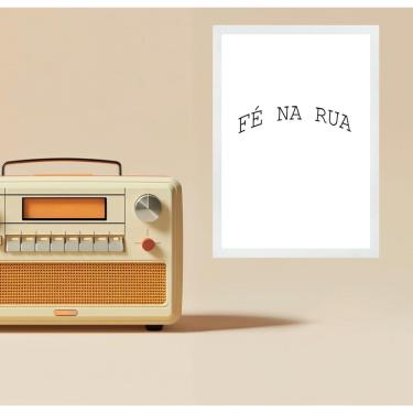 Imagem de Quadro Minimalista - Fé Na Rua 45X34Cm - Com Vidro