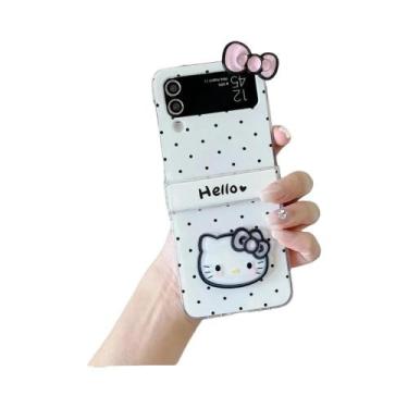Imagem de Capa De Celular Hello Kitty Com Laço E Estampa De Bolinhas, Desenho An
