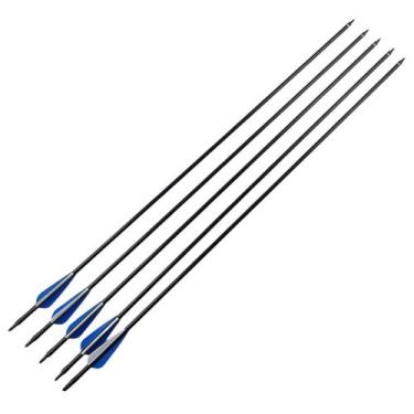 Imagem de Kit 5 Flechas Fibra De Carbono Com Ponta Azul Para Arco - Tenda Mediev