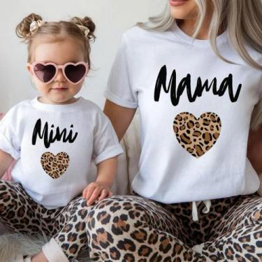 Imagem de Kit Tal mãe Tal filha Mini e Mama Camiseta 100% Algodão Femininas - No
