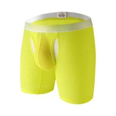 Imagem de Cuecas Boxer Masculinas De Malha Respirável Com Perna Longa, Roupa Ínt