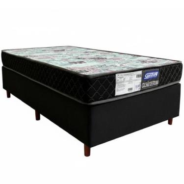 Imagem de Cama Box Preto + Colchão D23 GAZIN SONOLAR SUPREME 88x188x51cm 100% ES