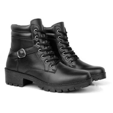 Imagem de Bota Feminina Coturno Cano Curto Inverno Salto Grosso Tratorada-Feminino