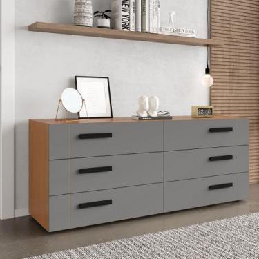 Imagem de Cômoda 6 Gavetas 150cm Com Design Elegante E Acabamento Em Pintura Uv 