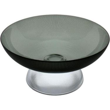 Imagem de Centro De Mesa Fruteira Home&co Com Pé Vidro 15x30x30cm Fumê - HOME & 