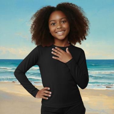 Imagem de Camisa Térmica Infantil Menina Manga Longa Proteção Solar Segunda Pele