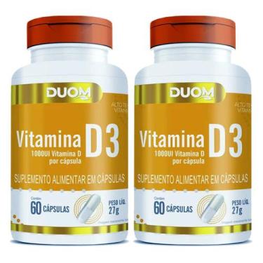 Imagem de Vitamina D3 1000 UI 60cps (1 ao dia) Duom  Kit 2 Frascos