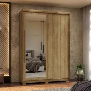 Imagem de Guarda Roupa Solteiro 2 Portas de Correr 3 Gavetas e Espelho Magnun V0