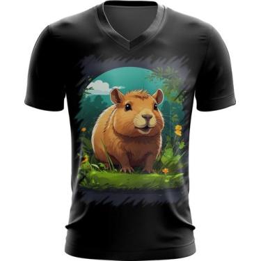Imagem de Camiseta Gola V Capivara do Bem Animalzinho 12 - Kasubeck Store®, INF 