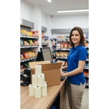 Imagem de 2x Bobina Térmica Amarela 79x40mm: Caixa 30un - Cupom Fiscal - Congrat