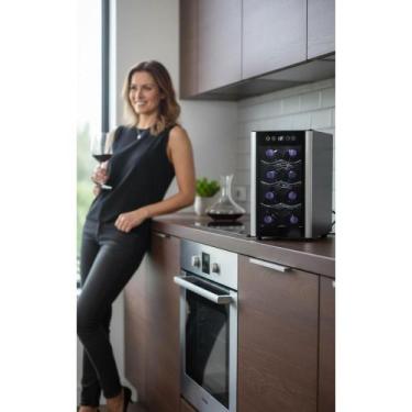 Imagem de 2x Adega Climatizada 8 Garrafas Alumínio Preto Bivolt - Congratulation