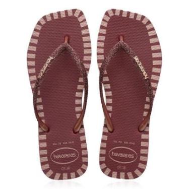 Imagem de Chinelo Havaianas Feminino Square Glitter - Amaranto-Feminino