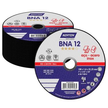 Imagem de Disco de Corte Norton 7P BNA12 180X1,6X22,23mm Azul Embalagem com 25 Unidades