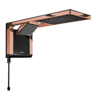 Imagem de Chuveiro Lorenzetti Acqua Duo Preto/Rose Gold 7800W