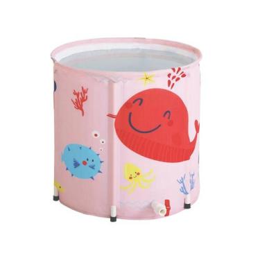 Imagem de Banheira Ofurô Infantil Redonda Baby Pill, Rosa