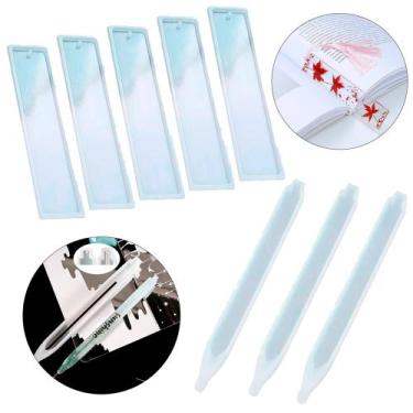 Imagem de Molde Silicone Marca Página 5un + 3un Caneta Resina Epoxi - Things Ner