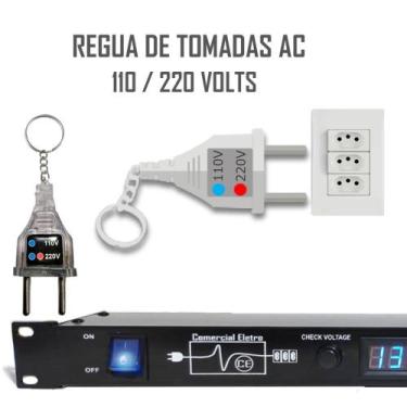 Imagem de Regua de AC Profissional Com Visor Display Azul C/ 12 Tomadas 10A Padr