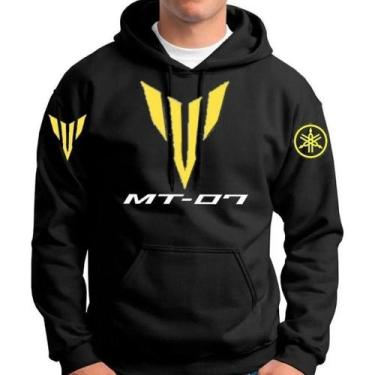 Imagem de Blusa De Moletom Casaco De Frio Yamaha Mt 07 Canguru Capuz, Amarelo, G