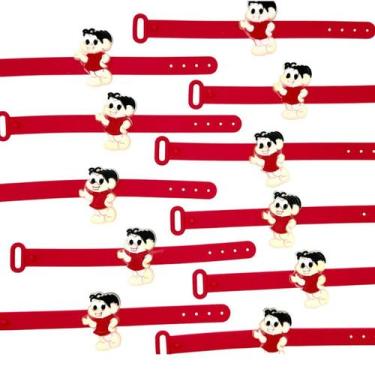 Imagem de Pulseira da Monica 10un Emborrachado Lembrancinha Festa Tema Menina An