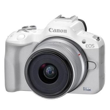 Imagem de Camera Canon EOS R50 Branca com Lente RF-S 18-45mm - Cânon