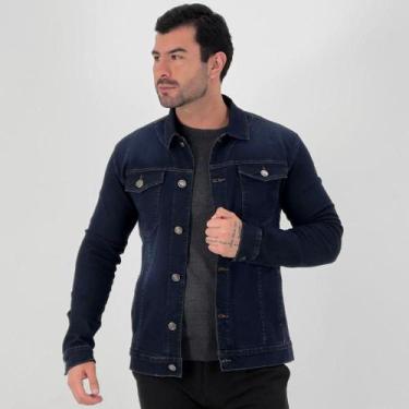 Imagem de Jaqueta Six One Jeans Slim Masculina, M, Jeans escuro
