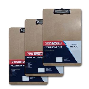 Imagem de Kit 3 Pranchetas De Madeira Ofício Mdf Predendor Metal 35x24 - Yin's