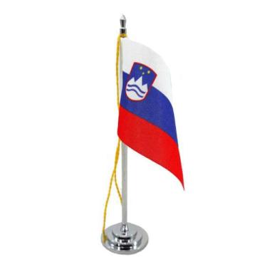 Imagem de Mini Bandeira de Mesa Eslovênia 15 cm Poliéster - SP Bandeiras 