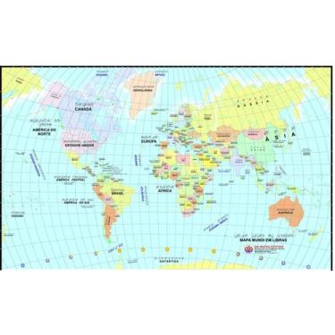 Imagem de Mapa Mundi Libras - Plastificado e Dobrado - B.i.a Editora